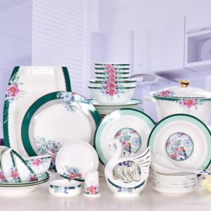 49-piece Spring in The Air Porcelain Dinnerware Present Suit