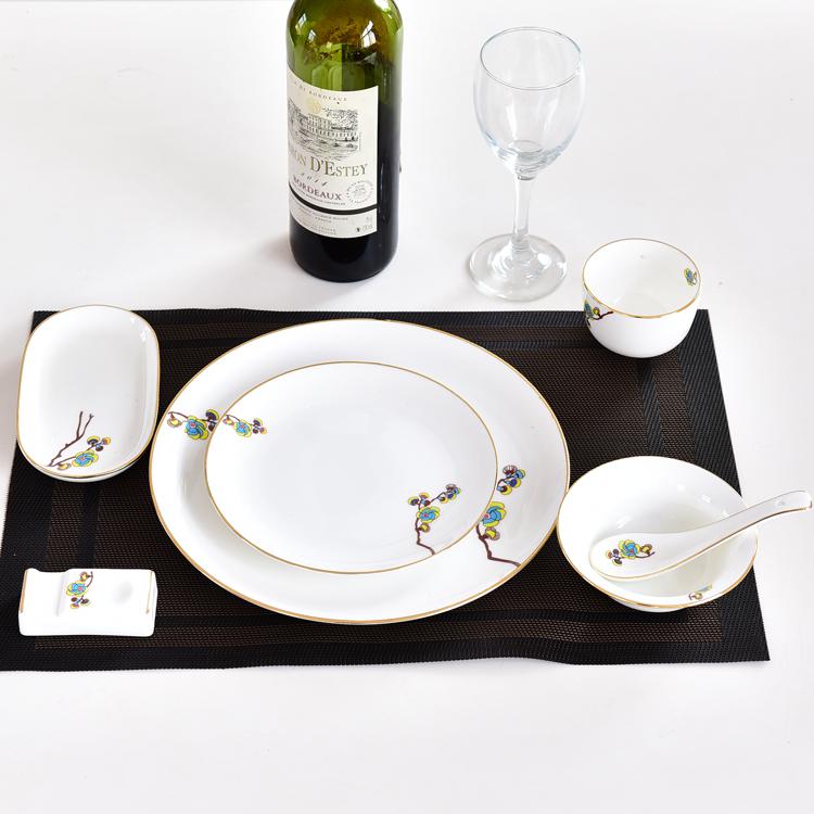 7-piece A Flower Porcelain Dinnerware Table Setting