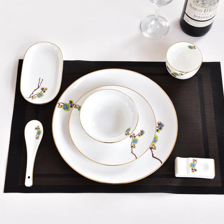 7-piece A Flower Porcelain Dinnerware Table Setting