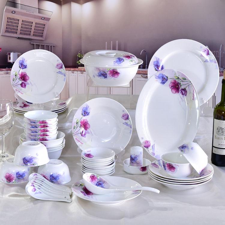 50-piece Colorful Charm Porcelain Dinnerware