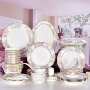 50-piece Colorful Chrysanthemum Porcelain Dinnerware