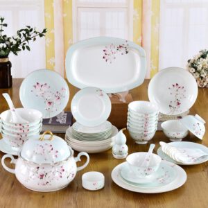 50-piece Hand-drawing Porcelain Dinner Present Suit