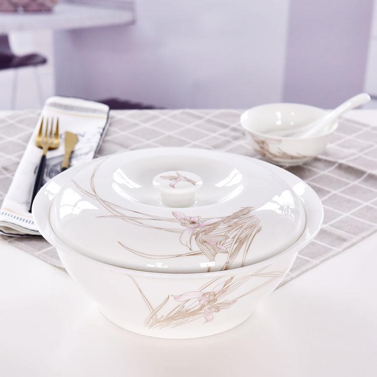 50-piece Spider Plant Porcelain Dinnerware