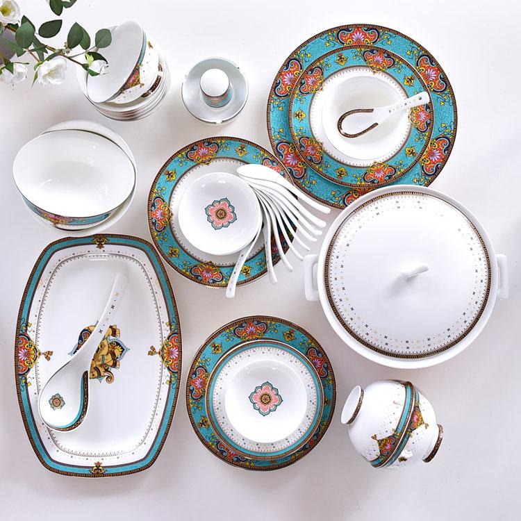 58-piece Bangkok Style Porcelain Dinnerware Present Suit