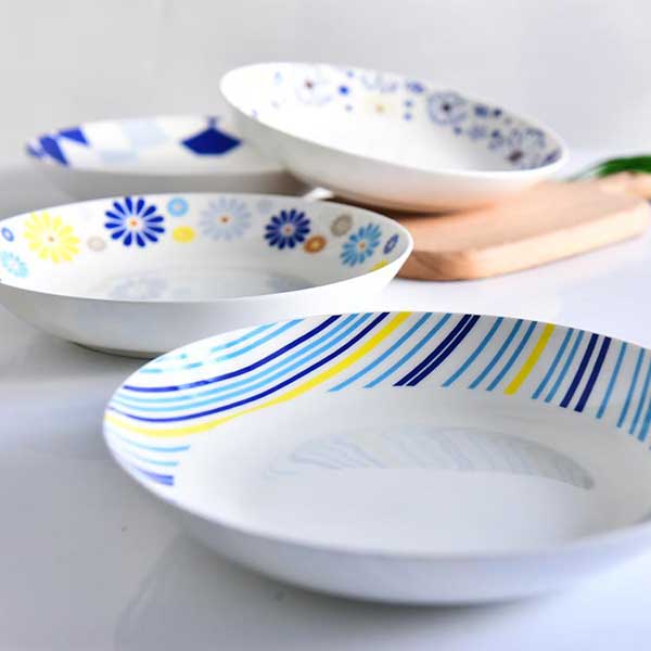 8 Inch Porcelain Meal Plate Customizable Porcelain Dinnerware