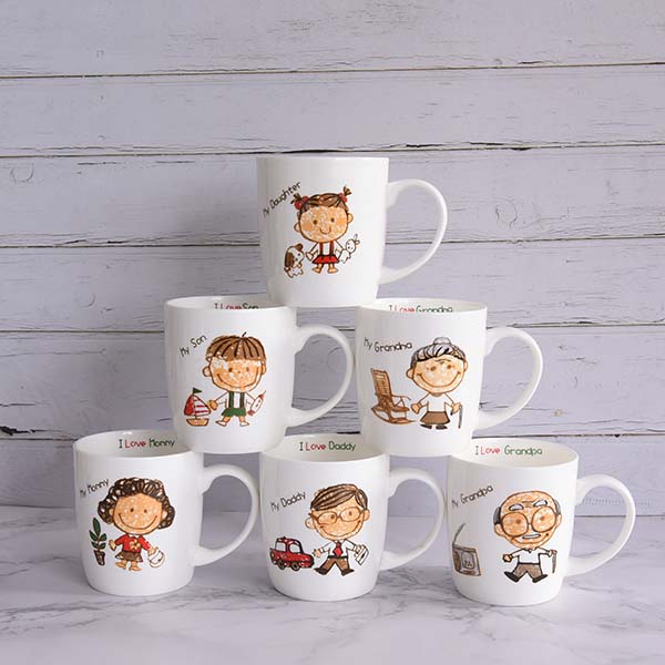 A Family of Six Bone China Mug Set