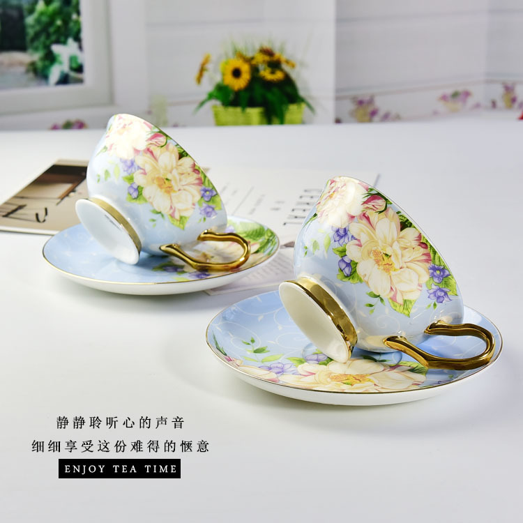 Beautiful Day Bone China Coffee Cup and Saucer