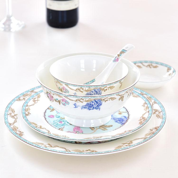 Blooming Flowers and Full Moon Single-person Porcelain Dinnerware