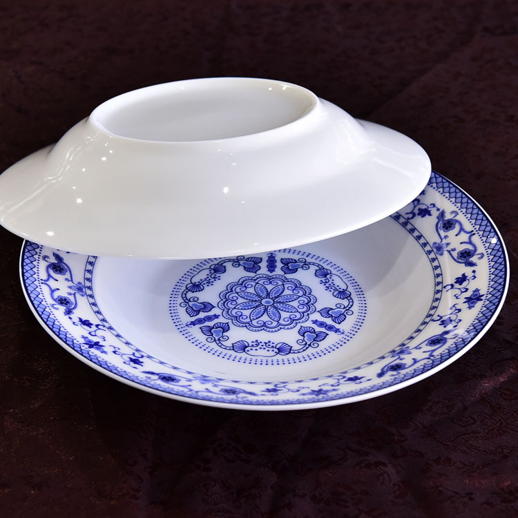 Blue and White 51-piece Porcelain Dinnerware Present Suit