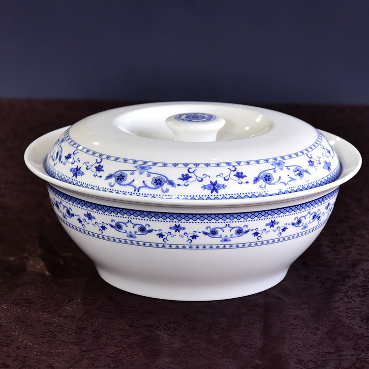 Blue and White 51-piece Porcelain Dinnerware Present Suit