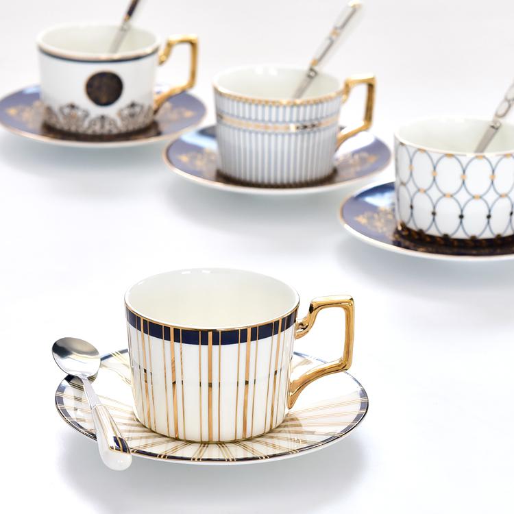 Blue Dreamscape Bone China Coffee Cup and Saucer
