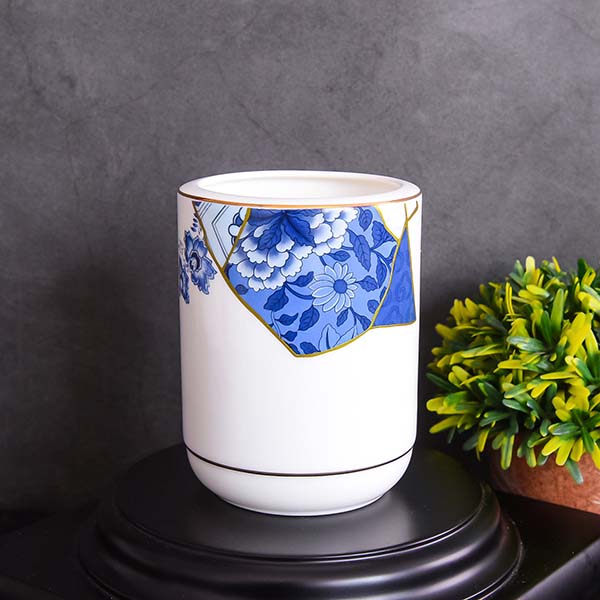 Blue Flower Bone China Office 3-piece Suit