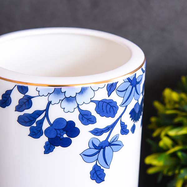 Blue Flower Bone China Office 3-piece Suit