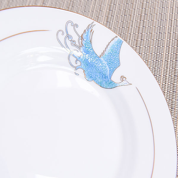 Blue Phoenix Bone China Coffee Cup and Saucer