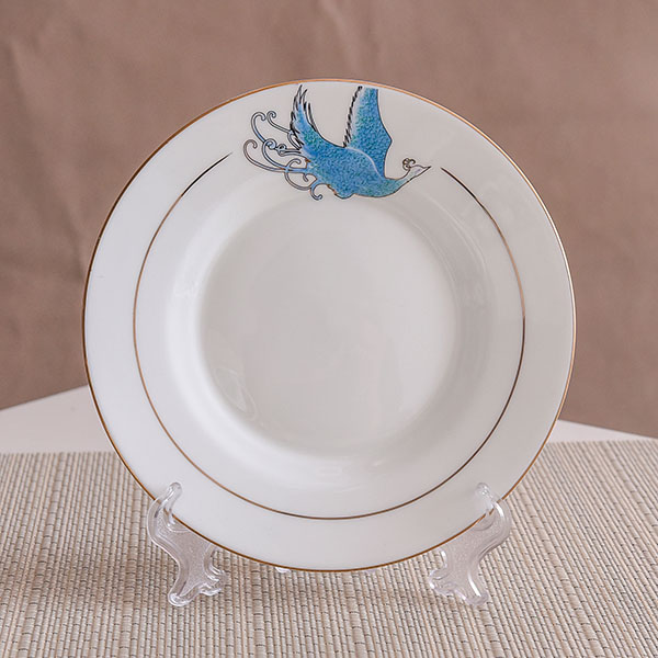 Blue Phoenix Bone China Coffee Cup and Saucer