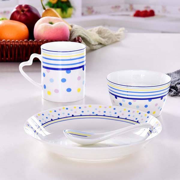 Blue Turkey Single-person Porcelain Dinnerware