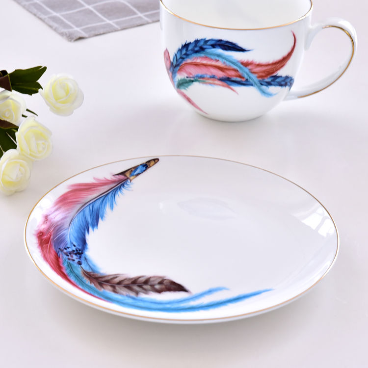 Bone China Feather Moonlight Plate