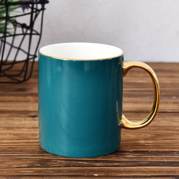 C Handle Color Glazed Bone China Mug 1