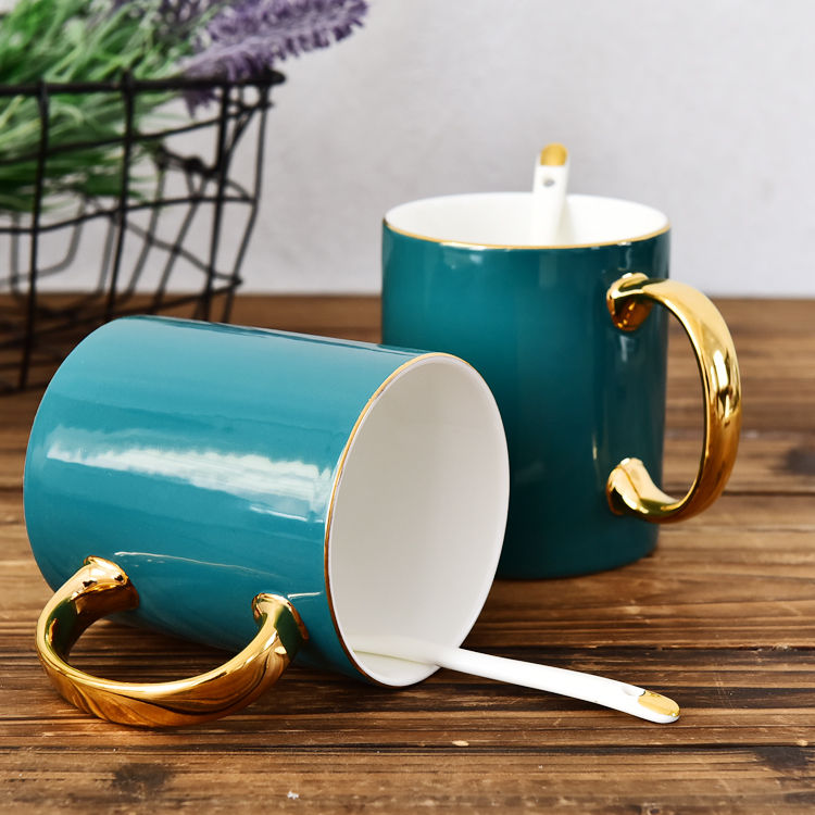 C Handle Color Glazed Bone China Mug 1