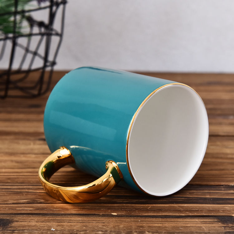 C Handle Color Glazed Bone China Mug 1