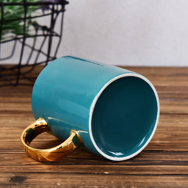 C Handle Color Glazed Bone China Mug 1