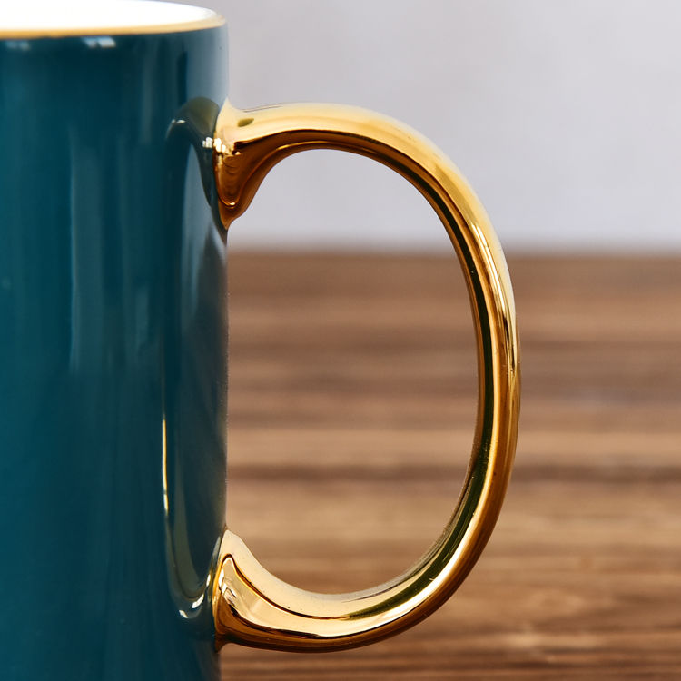 C Handle Color Glazed Bone China Mug 1