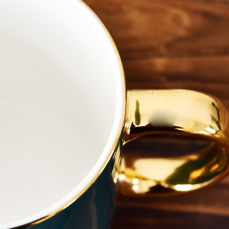 C Handle Color Glazed Bone China Mug 1