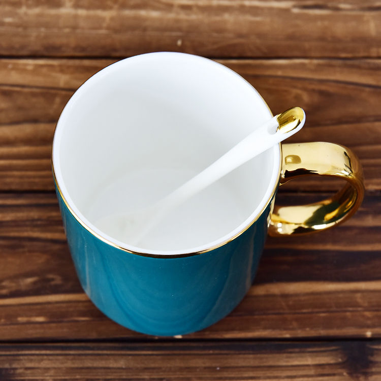 C Handle Color Glazed Bone China Mug 1