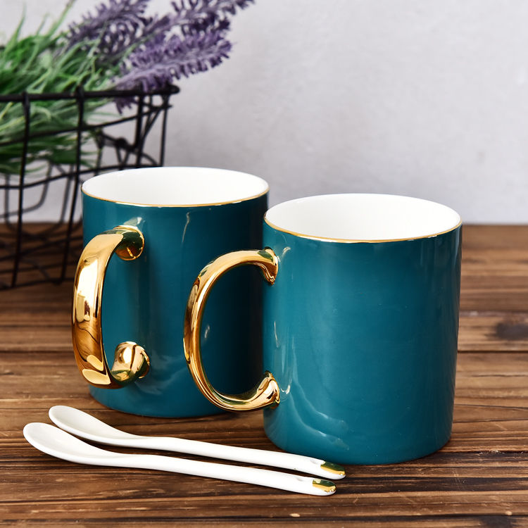 C Handle Color Glazed Bone China Mug 1