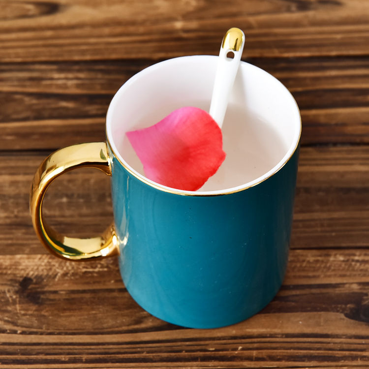 C Handle Color Glazed Bone China Mug 1
