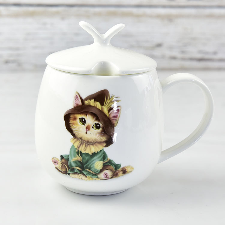 Creative Cartoon Cat Porcelain Water Cup