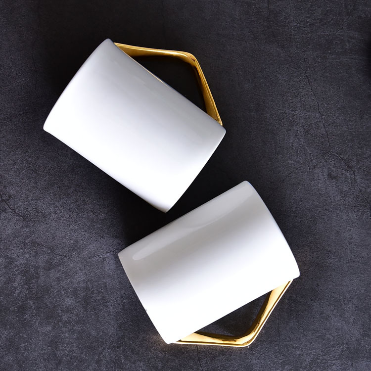 Creative Corner Handle Porcelain Cup