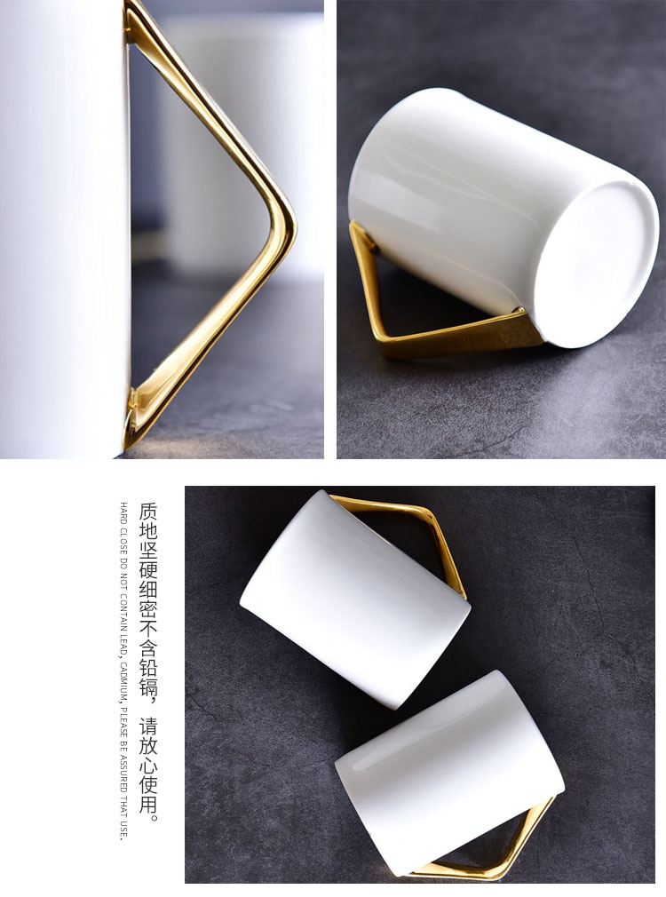 Creative Corner Handle Porcelain Cup