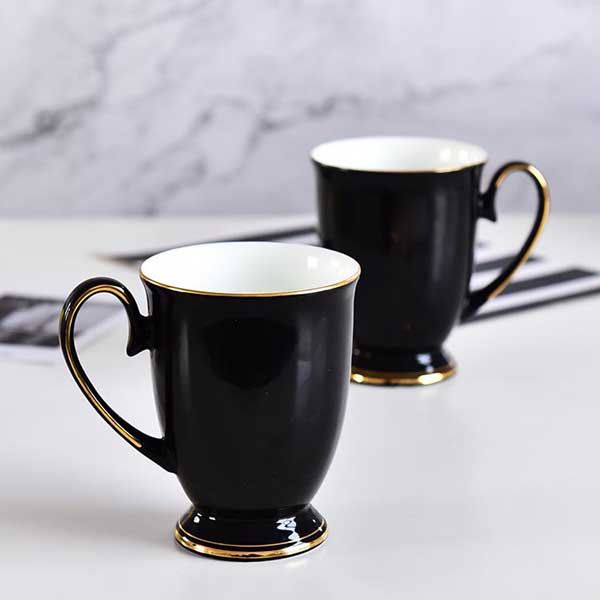 Customizable Black Glazed Royal Porcelain Cup