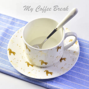 Customizable Creative Pony Bone China Coffee Cup and Saucer