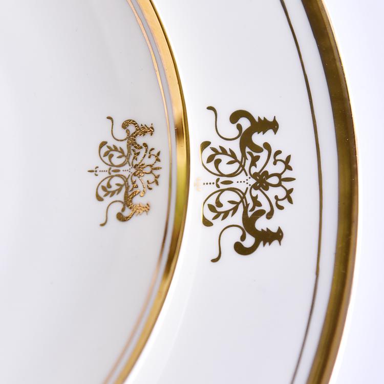 Customizable Double Golden Phoenixes Porcelain Dinnerware