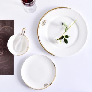 Customizable Double Golden Phoenixes Porcelain Dinnerware