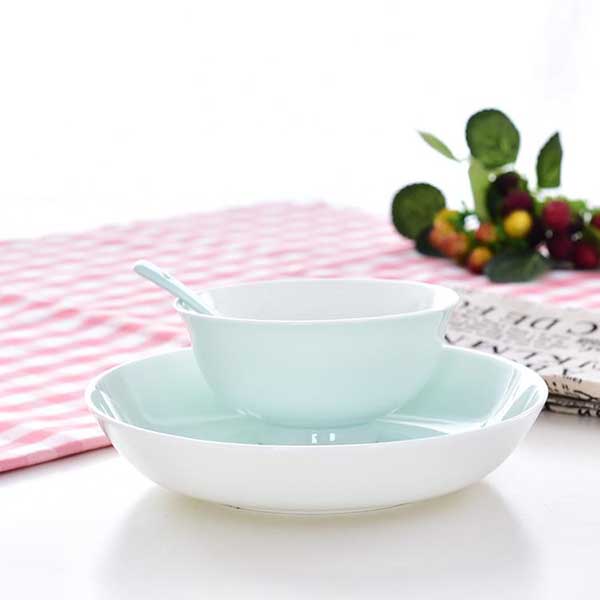 Customizable Indie Fresh Color Glazed Single-person Porcelain Dinnerware