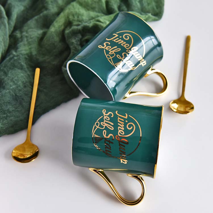 Customizable Logo Creative Green Glazed Porcelain Cup