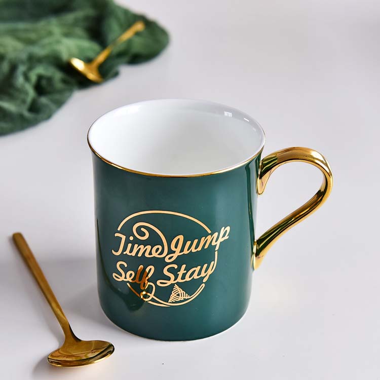 Customizable Logo Creative Green Glazed Porcelain Cup