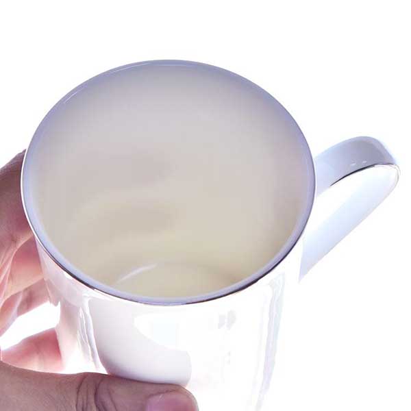 Customizable Platinum Rimmed Porcelain Covered Cup