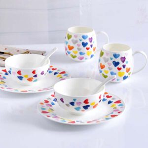 Customizable Porcelain Heart-Shaped 8-piece Dinnerware