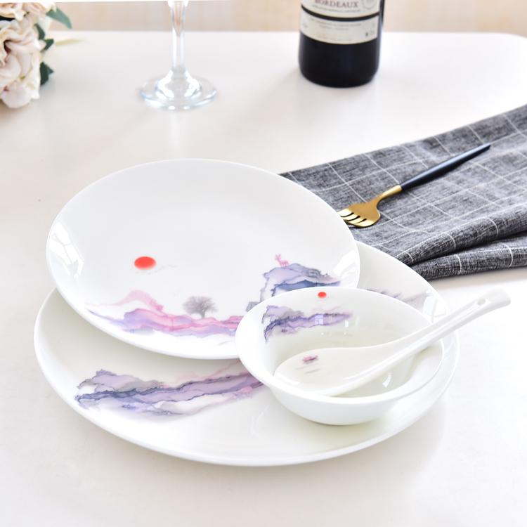 Customizable Red Sun Single-person Porcelain Dinnerware