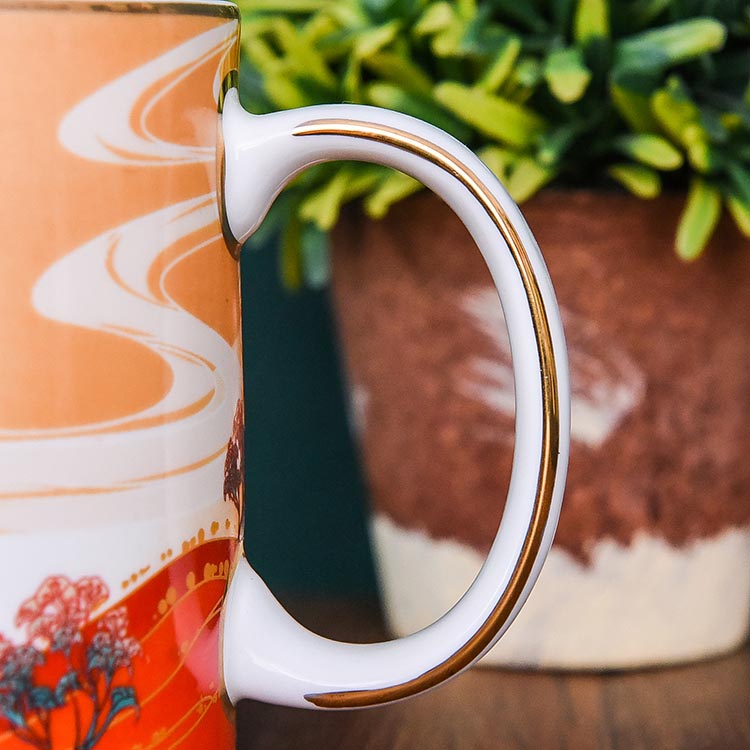 Dream Pursuing Deer Porcelain Cup