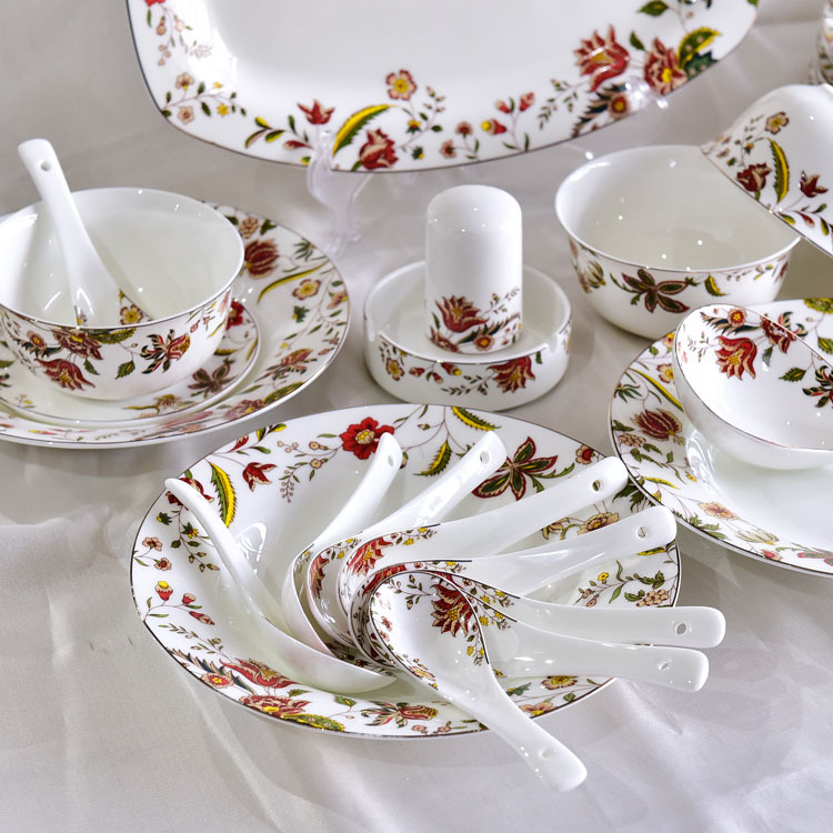 Flower Language 46-piece Porcelain Dinnerware