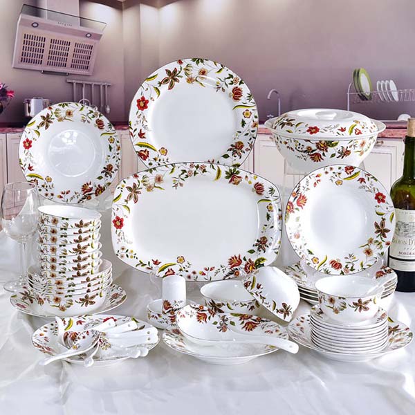 Flower Language 46-piece Porcelain Dinnerware