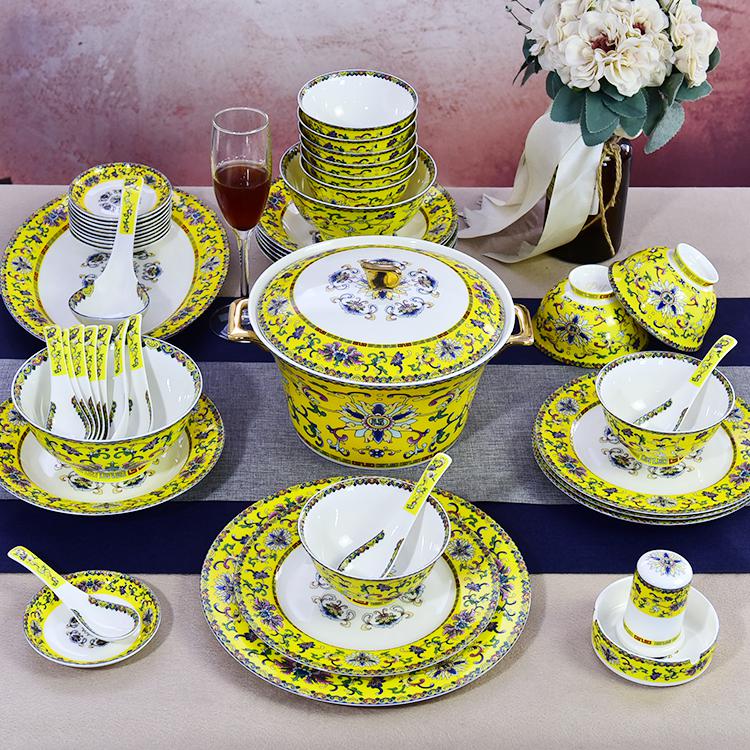Fu word Enamel Color Porcelain Dinnerware