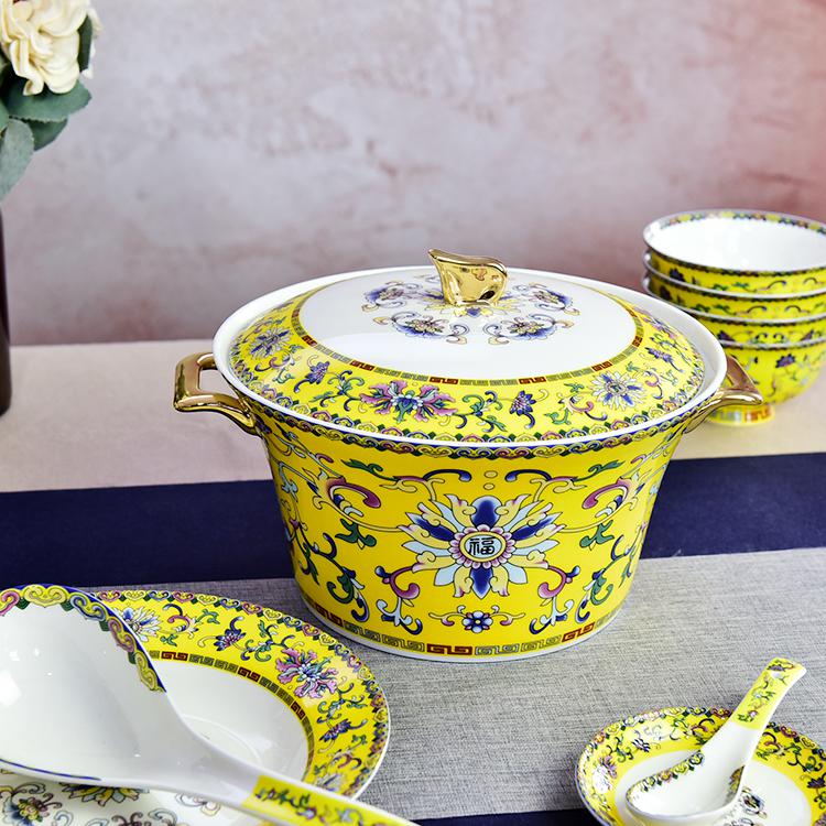 Fu word Enamel Color Porcelain Dinnerware