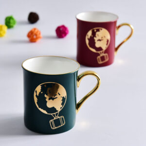 Gild Handle Inverted Mouth Porcelain Couple’s Cup