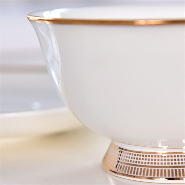 Gold Foil Bone China Coffee Cup and Saucer